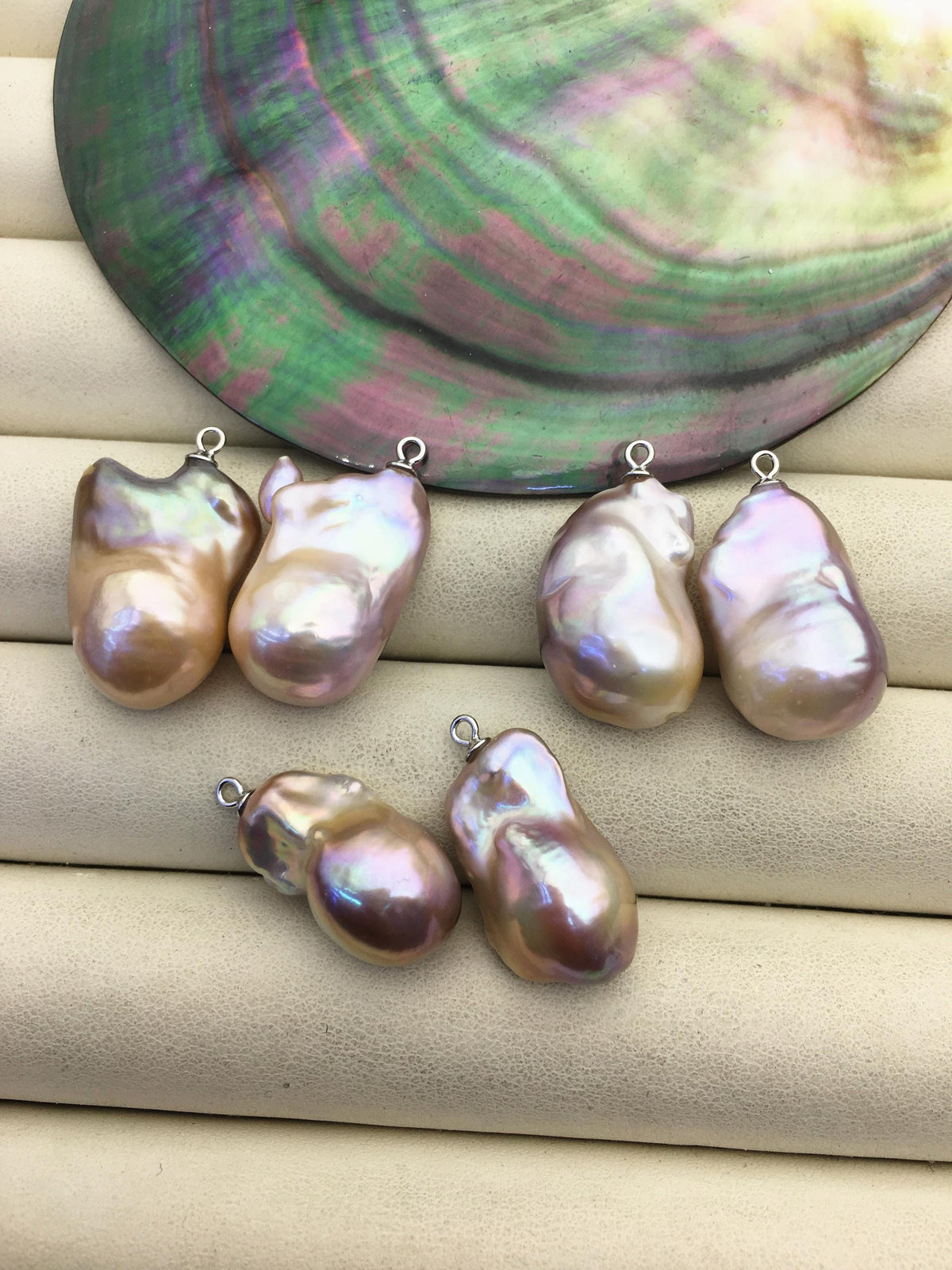 2 pairs AAA 13-17mm Purple Flameball Pearl Pairs - large Baroque freshwater pearl pairs,FL15-3A-14