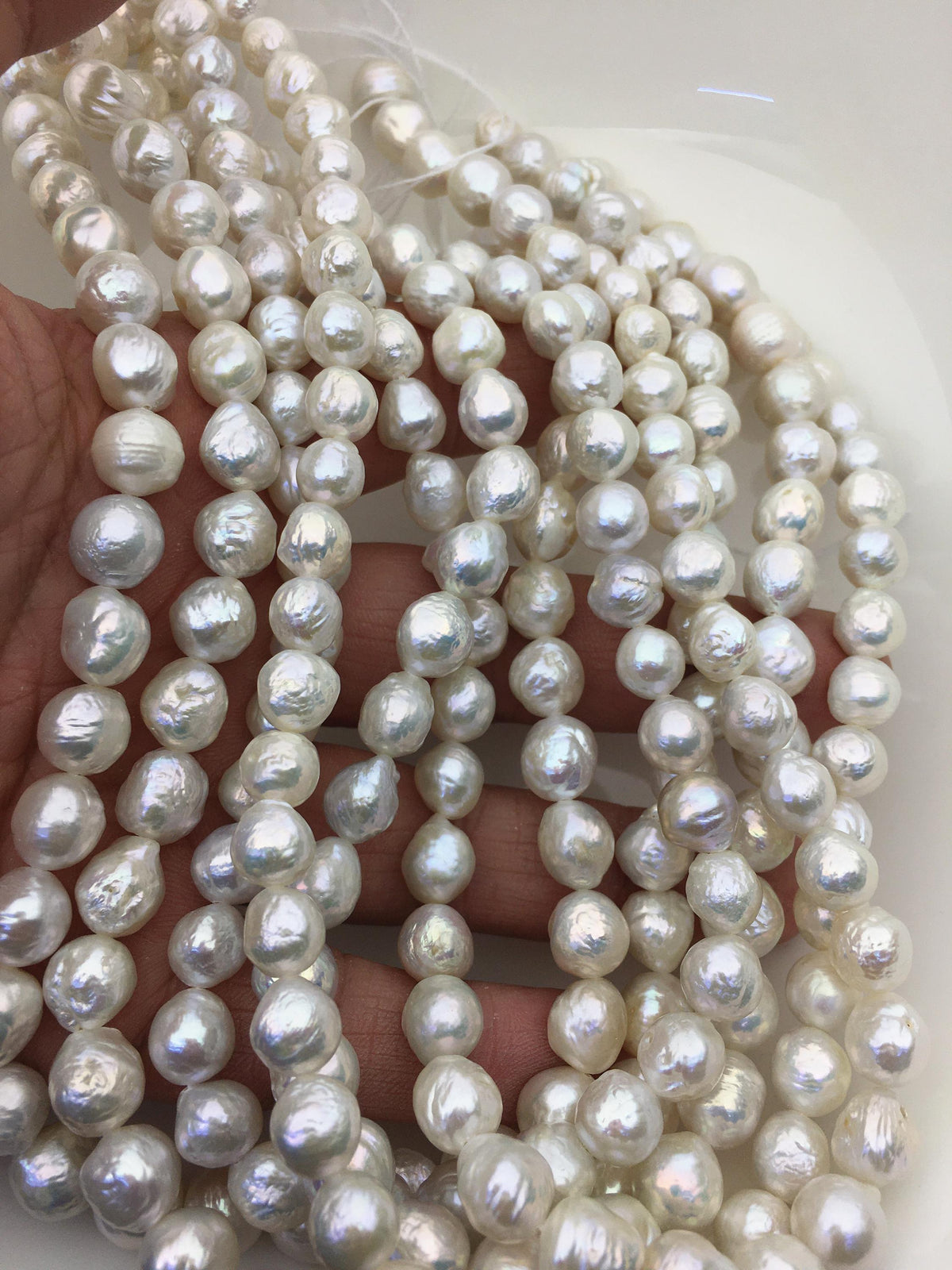 AA+ 8-10mm white baroque drop Edison Freshwater Pearl,ED10-2A-2-41