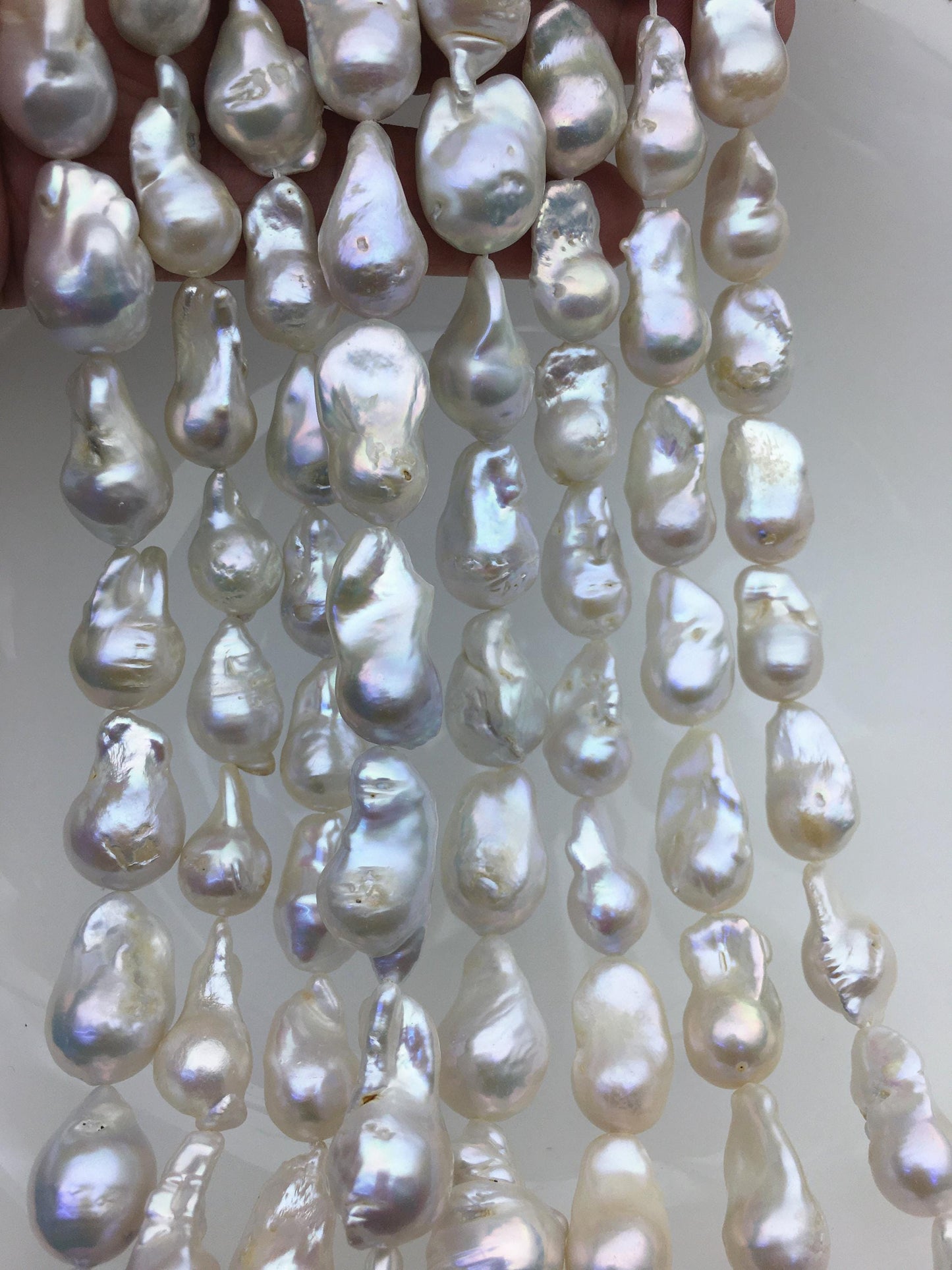 1 strands AA 11-13mm white flame ball pearl,FL15-2A-5-65