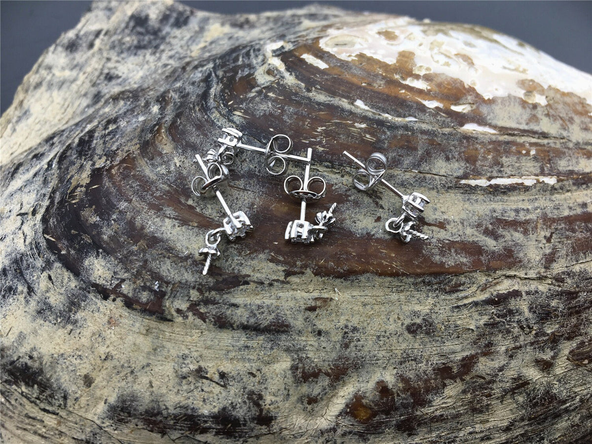 925 sterling silver cz stud earrings, Earwires findings , DIY earrings jewelry,ASL-ER-012