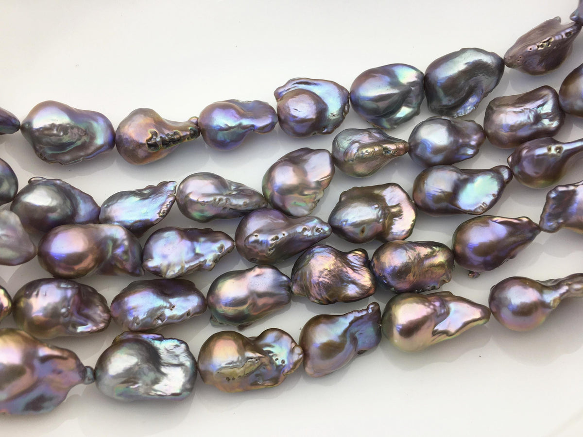 15.5'' AA+ 13-16mm Big Gray flame ball pearl,FL15-2A-5-53