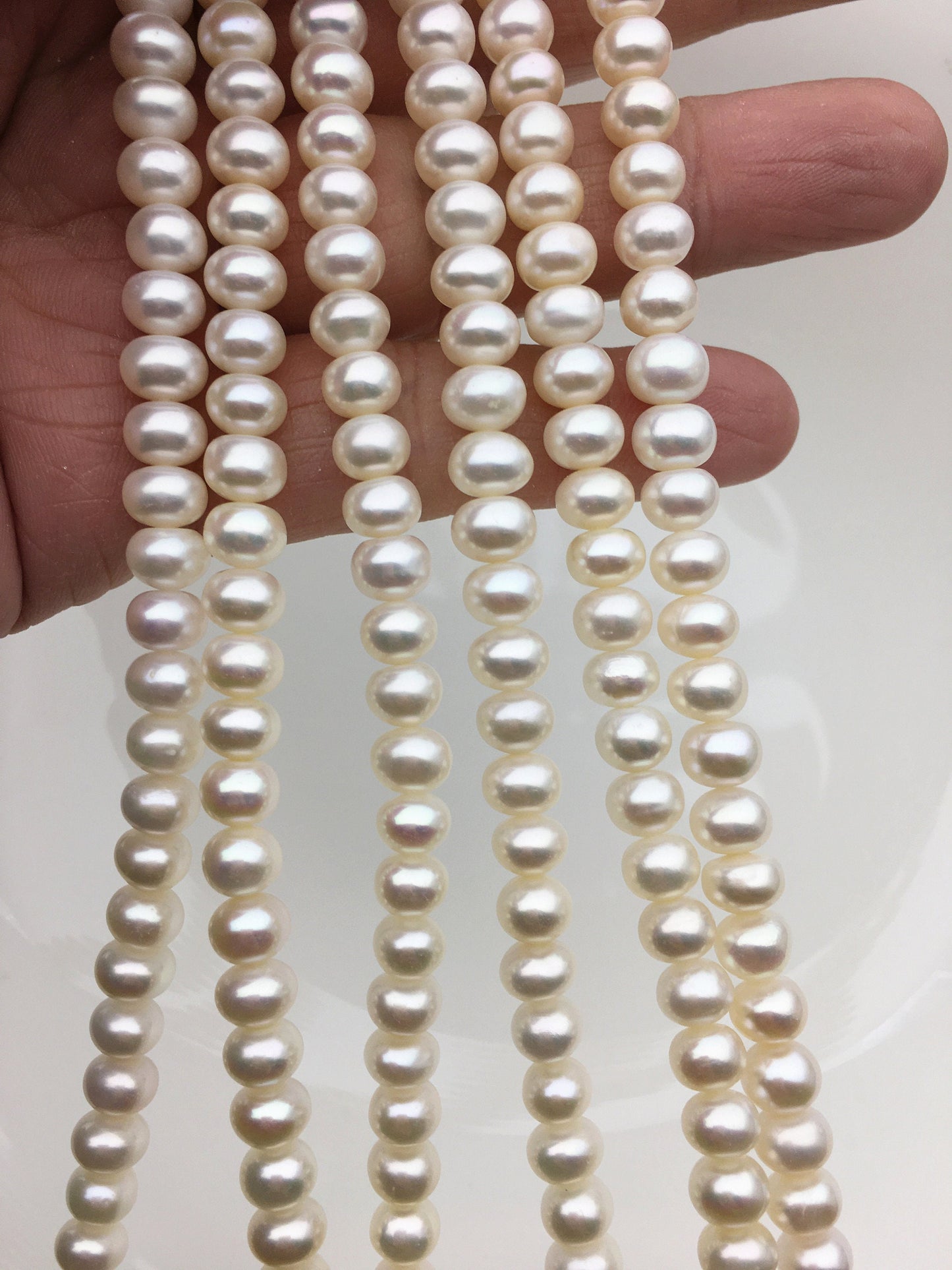 AAA 6.4-7.2mm white baroque button round freshwater pearls, Rondelle pearl Beads strand,loose strands,SM7-3A-70