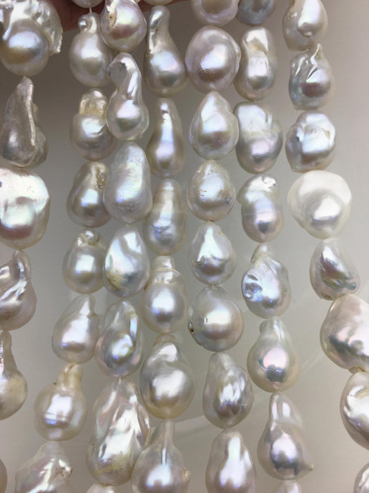 15.5'' A+ 12-14mm white flame ball pearl,FL15-2A-5-20