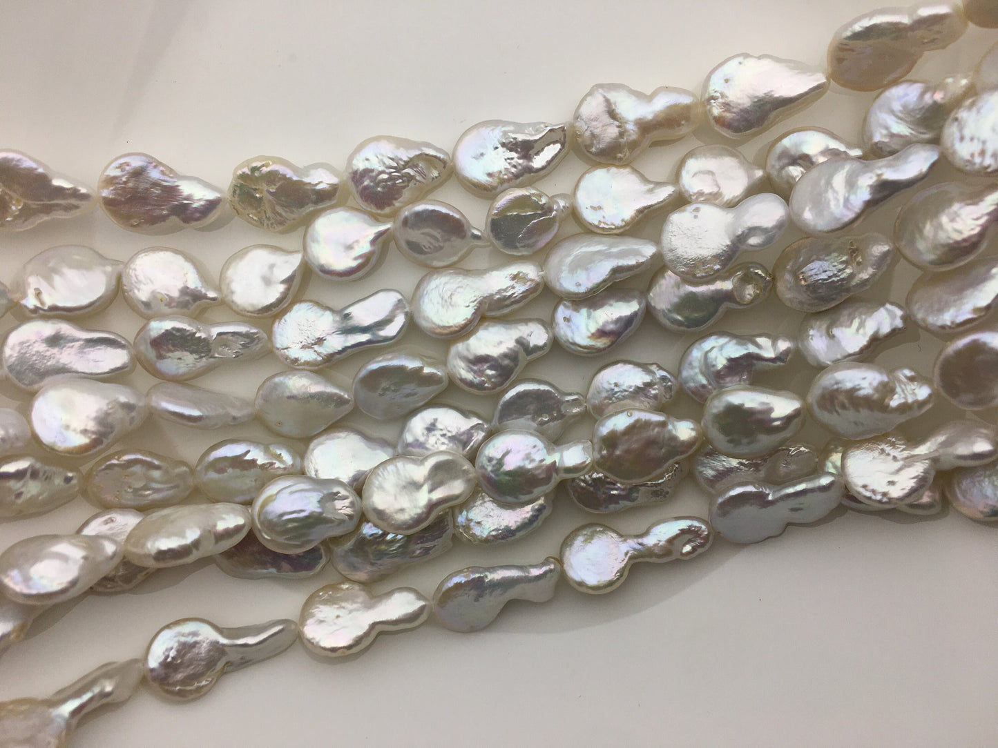 AA 11-12mm White Tail Drop Coin freshwater pearls,diy bead,COIN12-2A-2-23