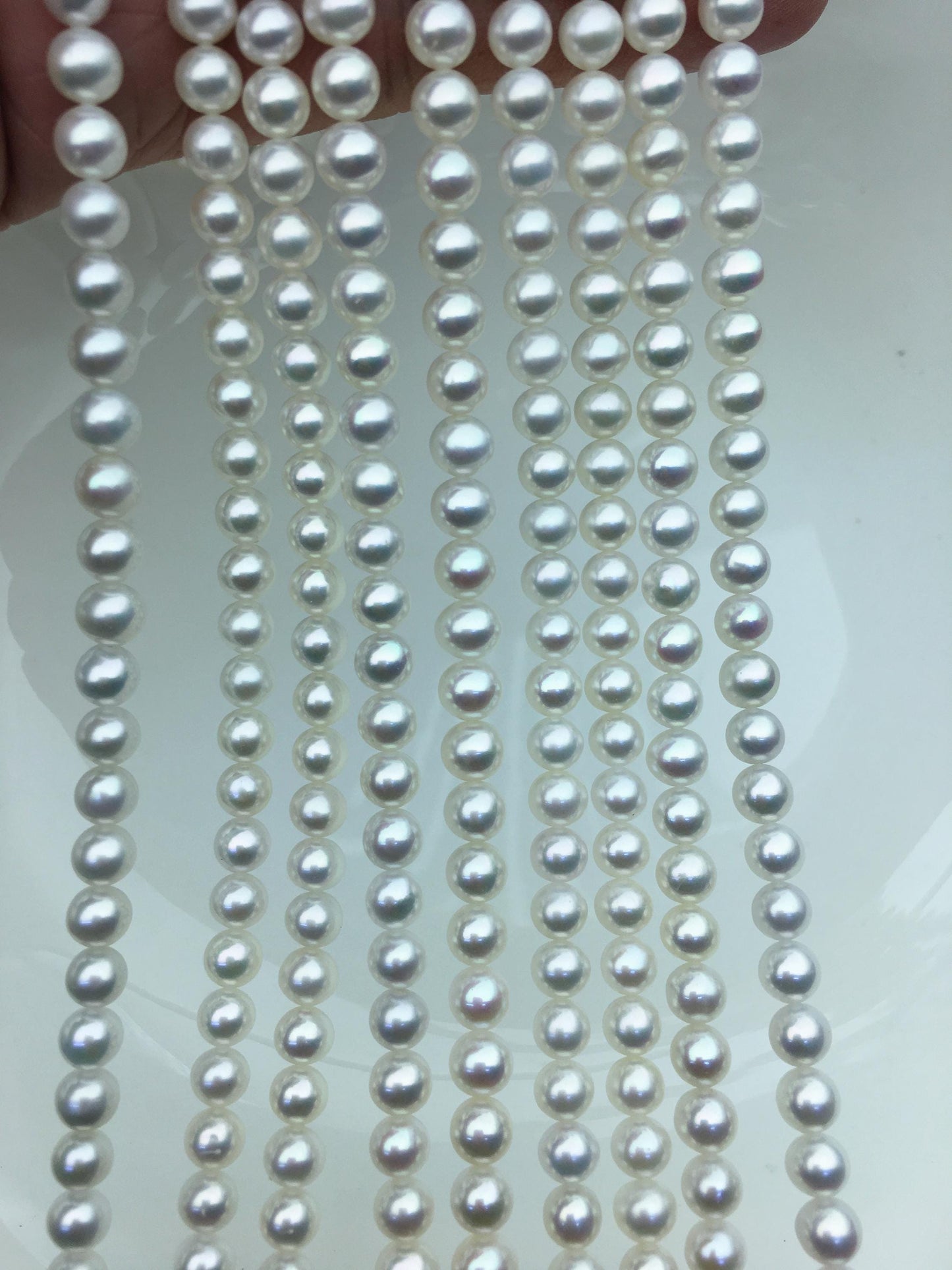 AAA 5.5-6mm white round freshwater pearls,RP5-3A-7