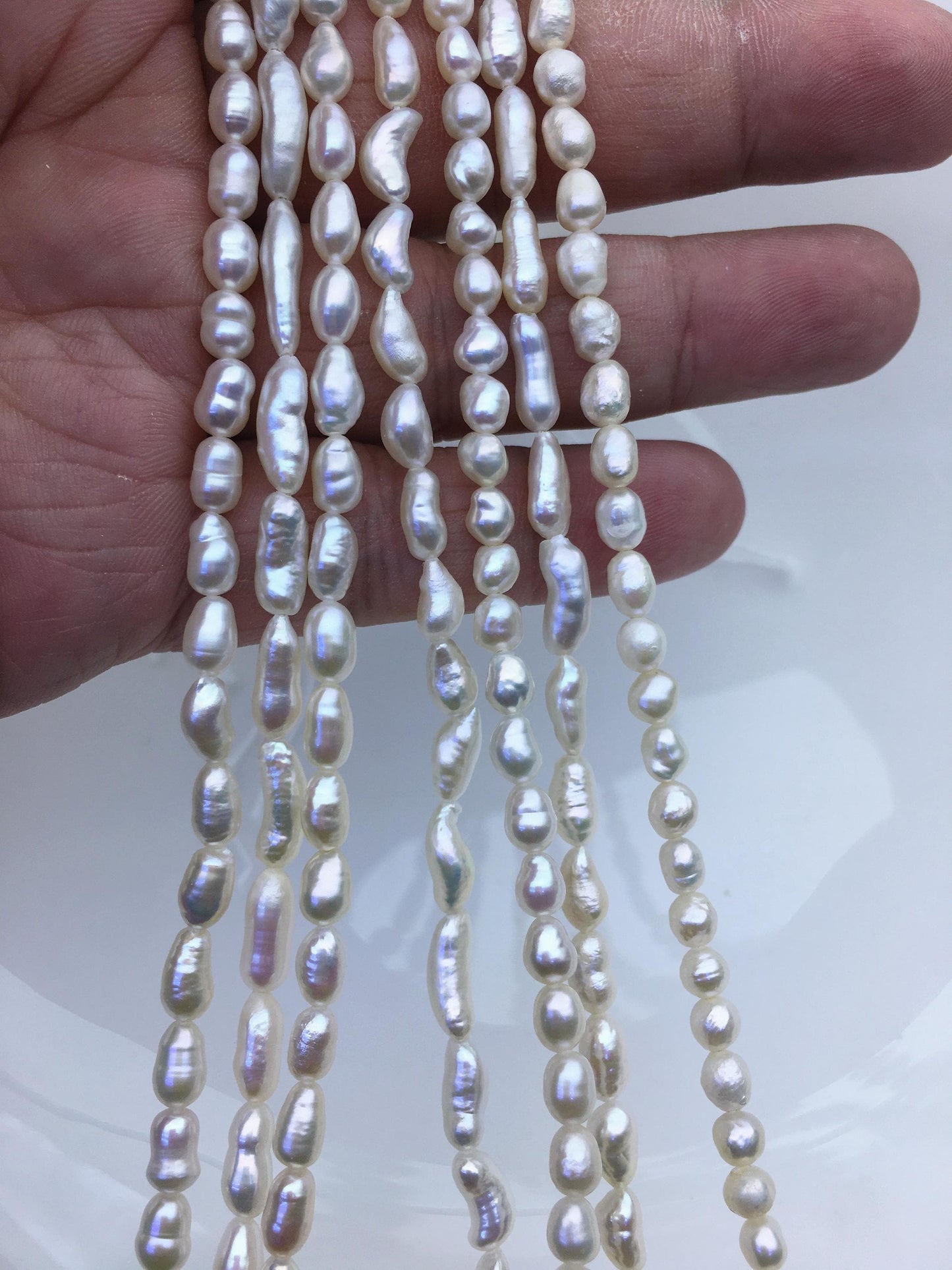 7 strands AAA/AA+ 4-5mm white keshi Pearl Necklace,ZS-T12