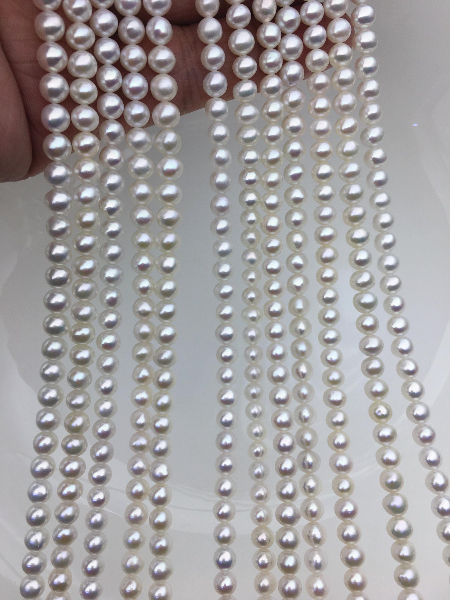 AAA 5-5.5mm white near round freshwater pearls,white freshwater round loose pearl wholesale,tiny pearl supply,RP5-3A-6