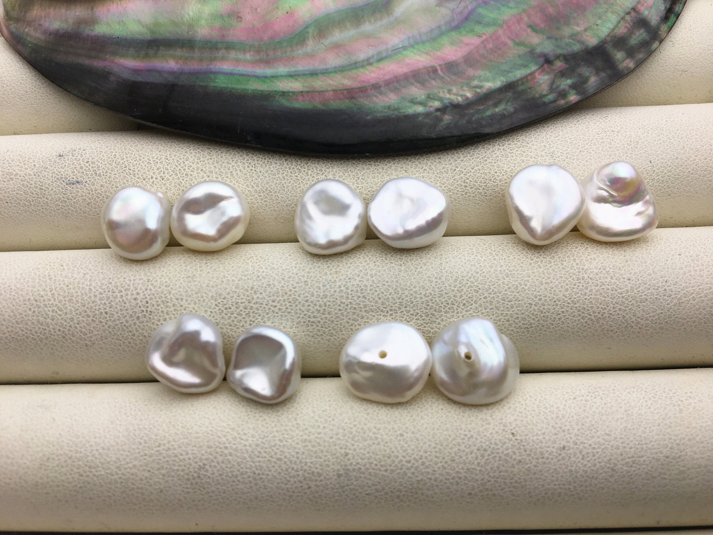 1 pair AAA 10-11mm White keshi pearls Pair,for make stud earrings,baroque pearl,loose pearl beads,very high luster,ZS-127-62-15