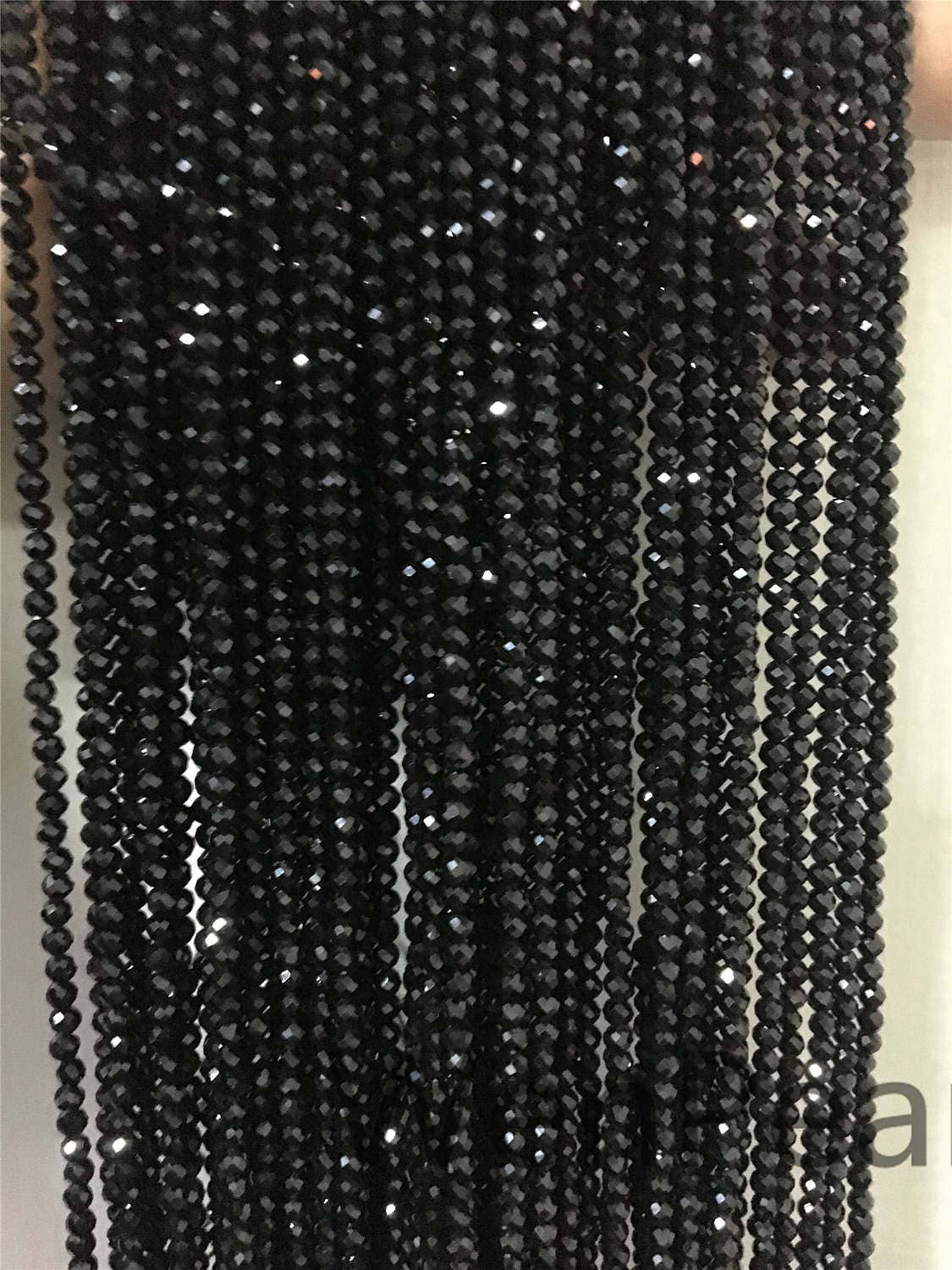 AAA 3mmx3mm Very Shine Black Spinel Rondelle Faceted,15.3 inches,one strand,Semi Precious stone,black spinel beads,SP-R3-005