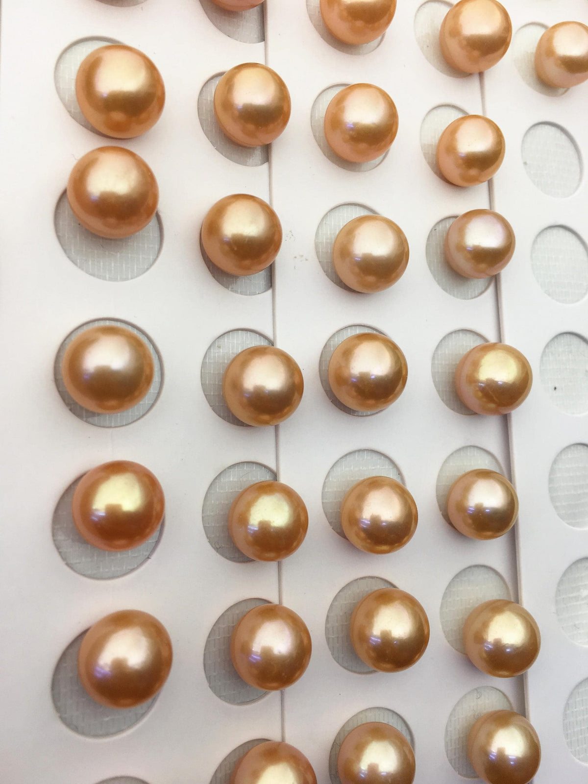 1 pair AAA 11-12mm Peach Orange Rainbow Round edison freshwater pearl,ED12-3A-1-19