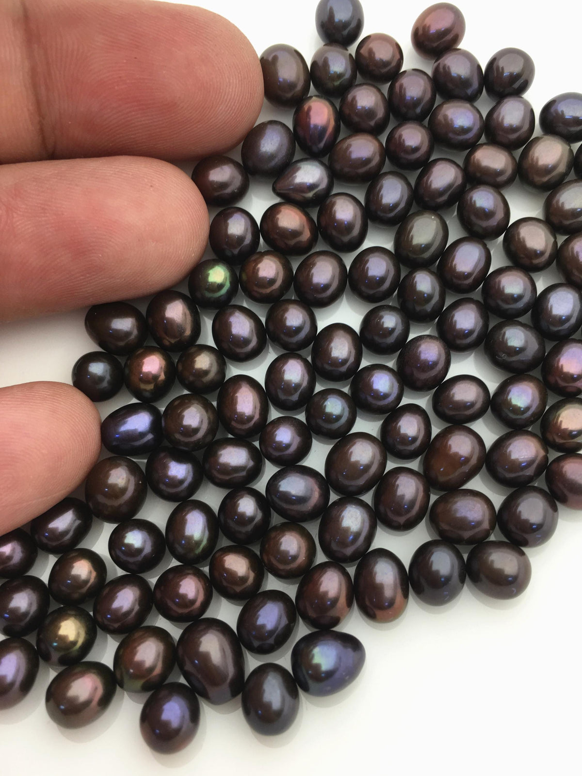 30pcs AAA 6-7mm deep brown rice freshwater pearl beads,no hole,LR6-T7