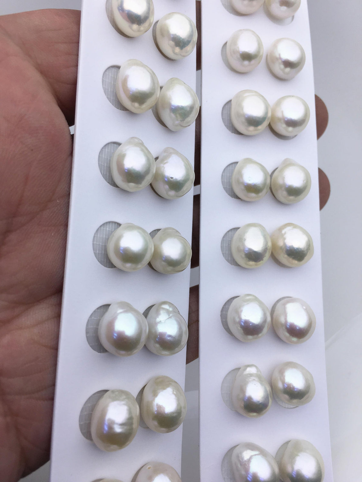 2 pairs AAA 10-11mm white rice freshwater pearls, no hole,LR10-T2