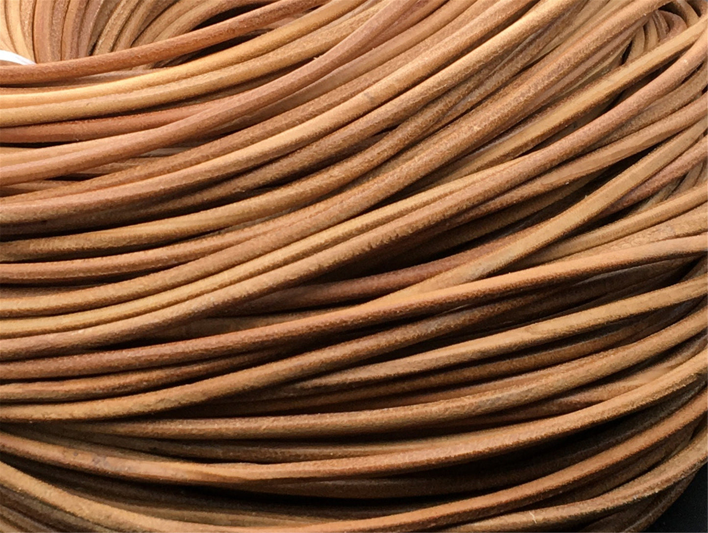 5 yards 4mm Tan Color Round Leather Cord,Wholesale Jewelry Supplies,Distressed Matte Finish,LC4-017