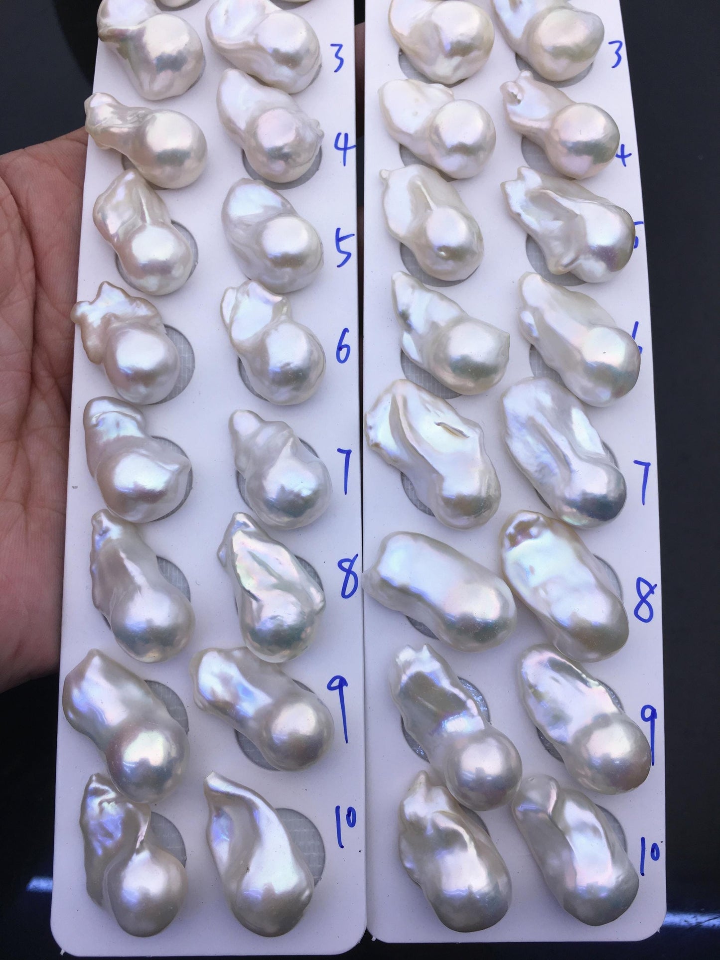 AAA 13-15x18-22mm White Flame ball Pearl Pairs - large Baroque freshwater pearl pairs,top half hole,FL15-3A-8-73