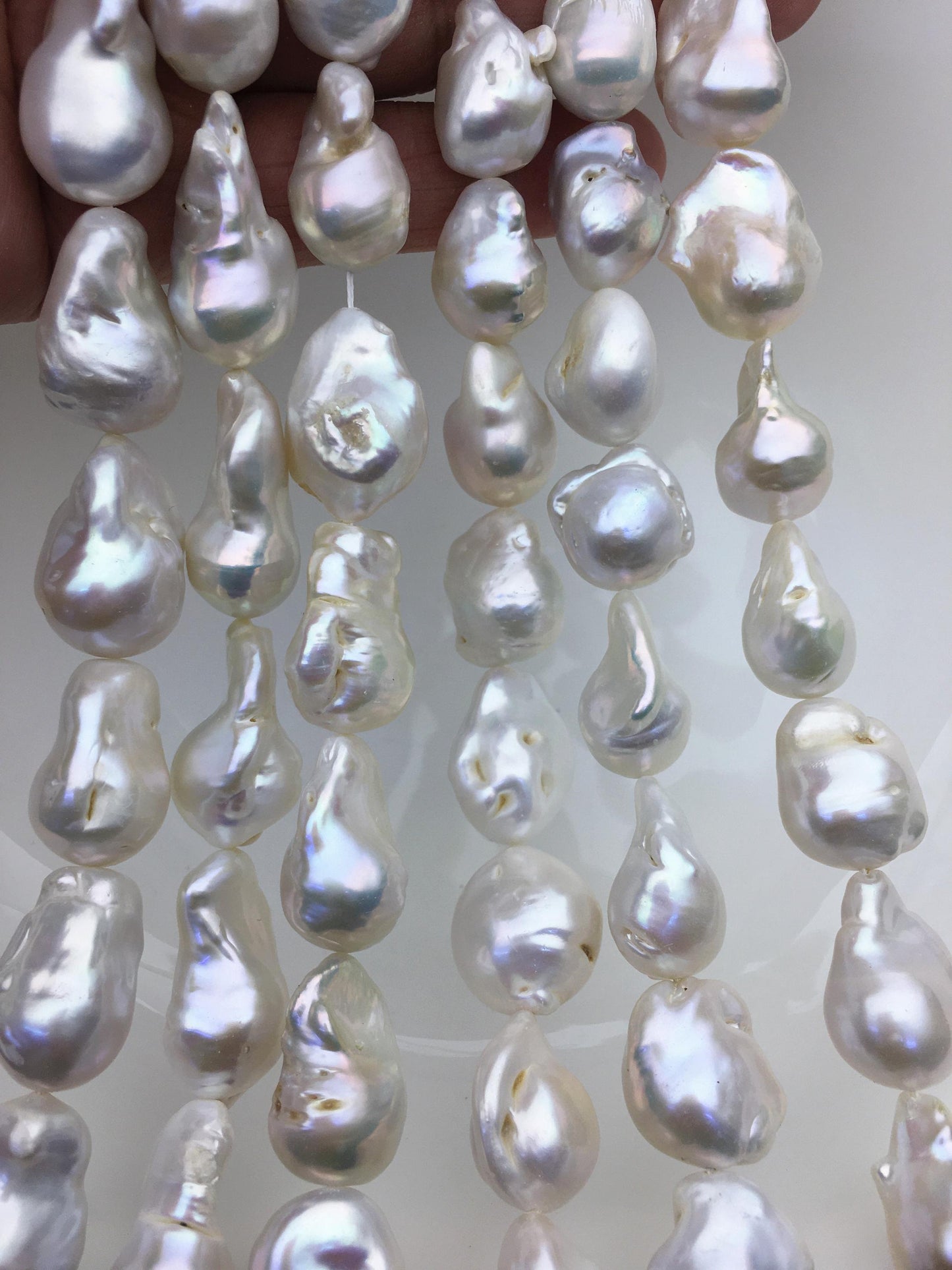 15.5'' A+ 13-17mm white flame ball pearl,FL15-2A-5-85