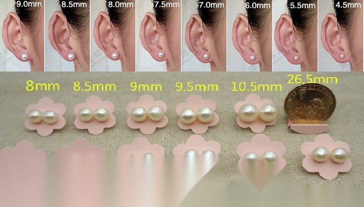 Rare!AAA 9-10mm Carved Faceted white pearl stud earrings,Sterling Silver,bridesmaid gifts,post earrings,Christmas Gift,SE3-092