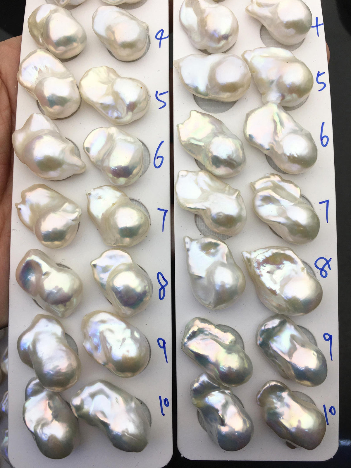 1 pair AAA 14-17x20-25mm White Flameball Pearl Pairs - 0.9mm top half hole - large Baroque freshwater pearl pairs,FL15-3A-8-36