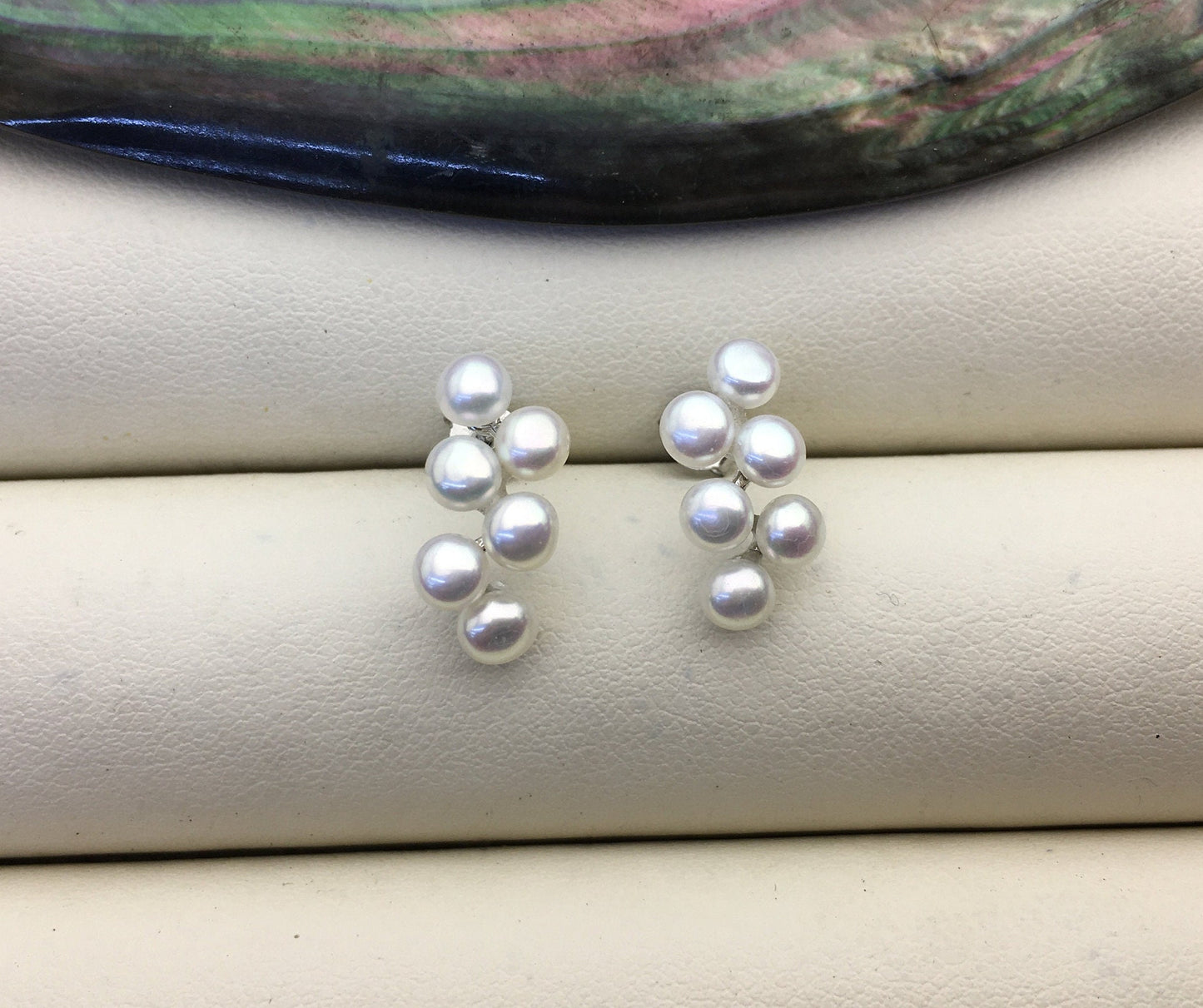 High Luster!AAA white button round pearl stud earring wedding,Sterling Silver rice pearl dangle earrings,bridal earrings pearl,SE3-008-1