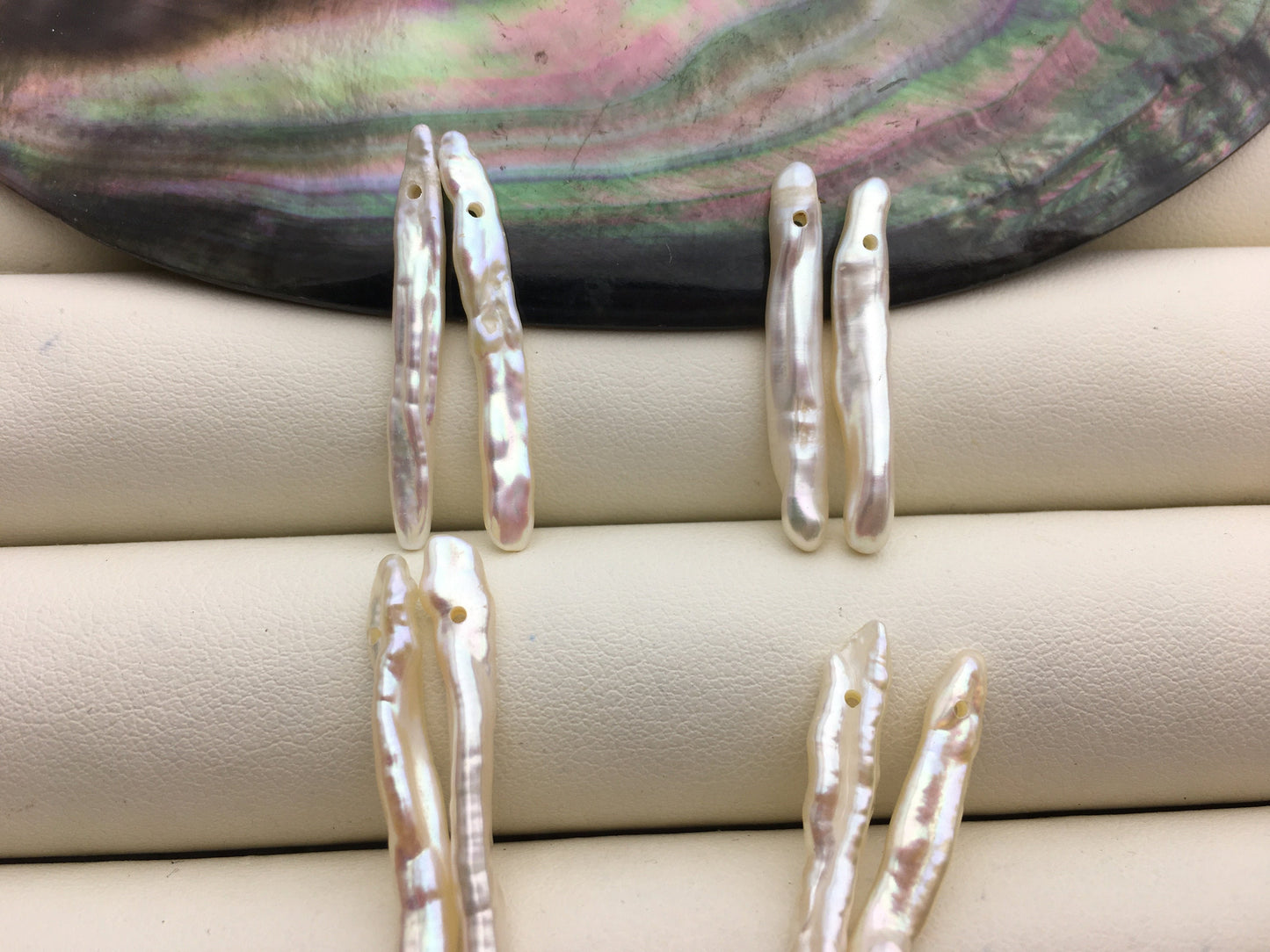 1 pair 3-5x25-30mm White Toothpick pearls Pair,for make dangle earrings,baroque pearl,loose pearl beads,ZS-127-62-44