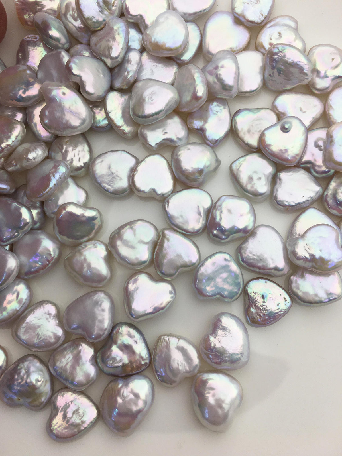 10pcs AAA 11-12mm White heart Shape Freshwater Pearl pair,no hole,ZS-103-19