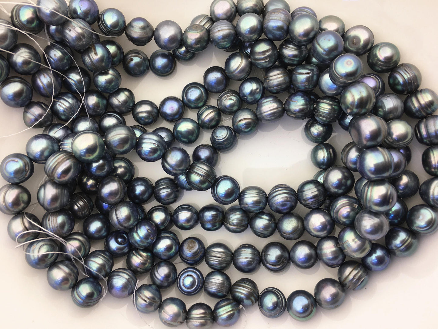 16.5'' AA+ 11.5-12.5mm Blue Green big potato freshwater pearls,CR12-2A-2