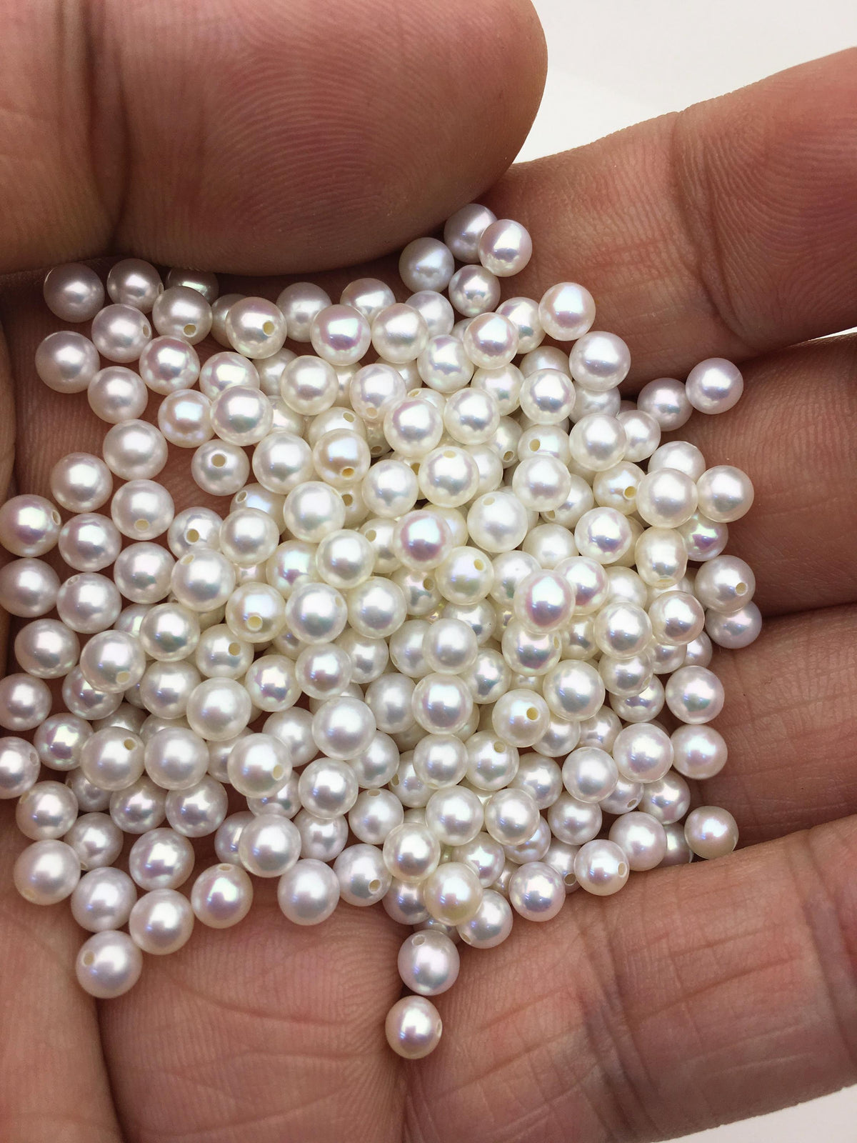 10pcs AAA 4-4.5mm seed round freshwater pearl bead,white freshwater round loose pearl wholesale,tiny pearl supply,RP4-3A-7