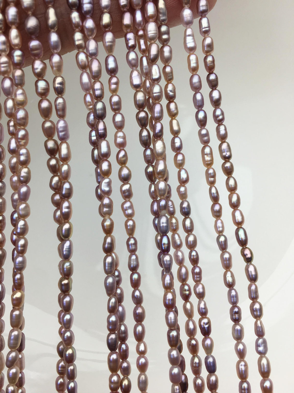 AAA 3-3.5x3.5-6mm purple rainbow long rice pearls,full strand,oval loose pearl beads,diy pearl,ultured pearl,diy pearl beads,LR3-3A-36