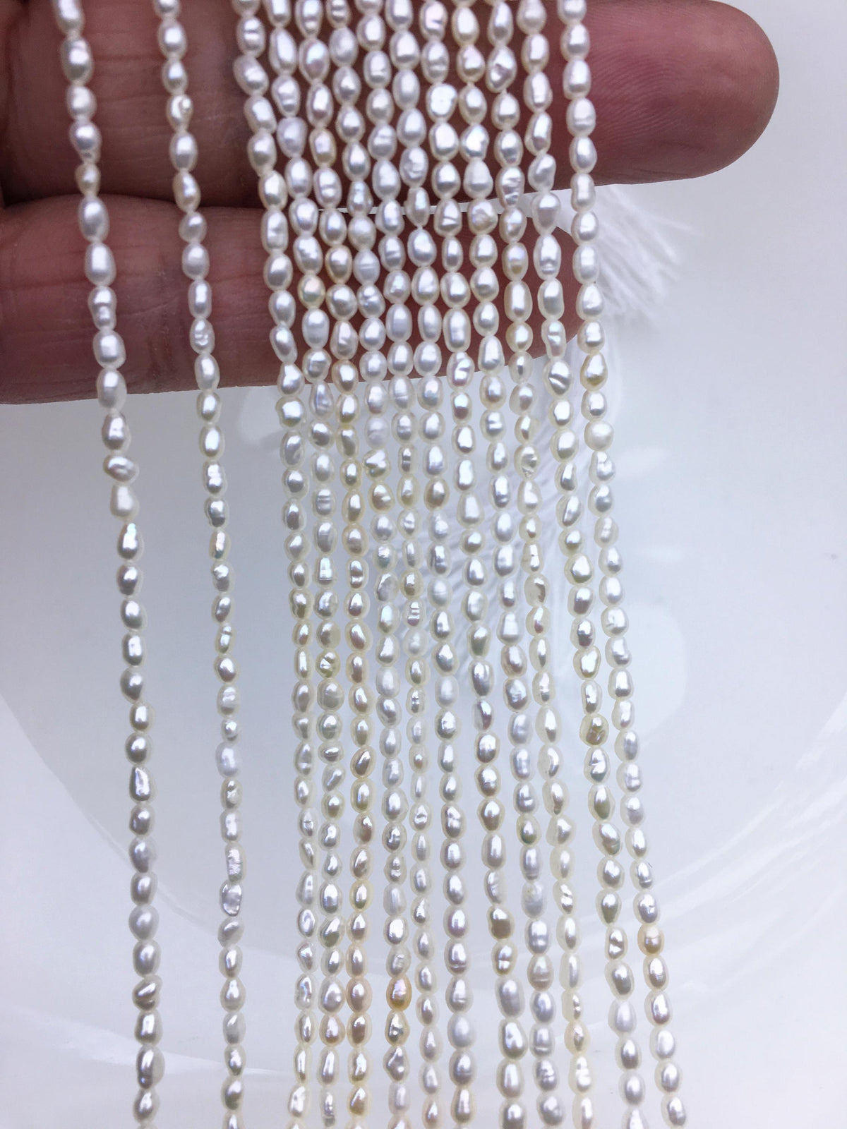 AA+ 2.3-2.5x3-4mm white rice freshwater pearls,rice loose pearl beads,diy pearl,genuine pearl,Cultured pearl,diy pearl beads,LR2-2A-5
