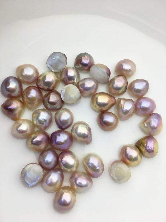 18pcs AAA 13-14mm natural color Baroque Teardrop Mabe Freshwater Pearls,no hole,MB-T30