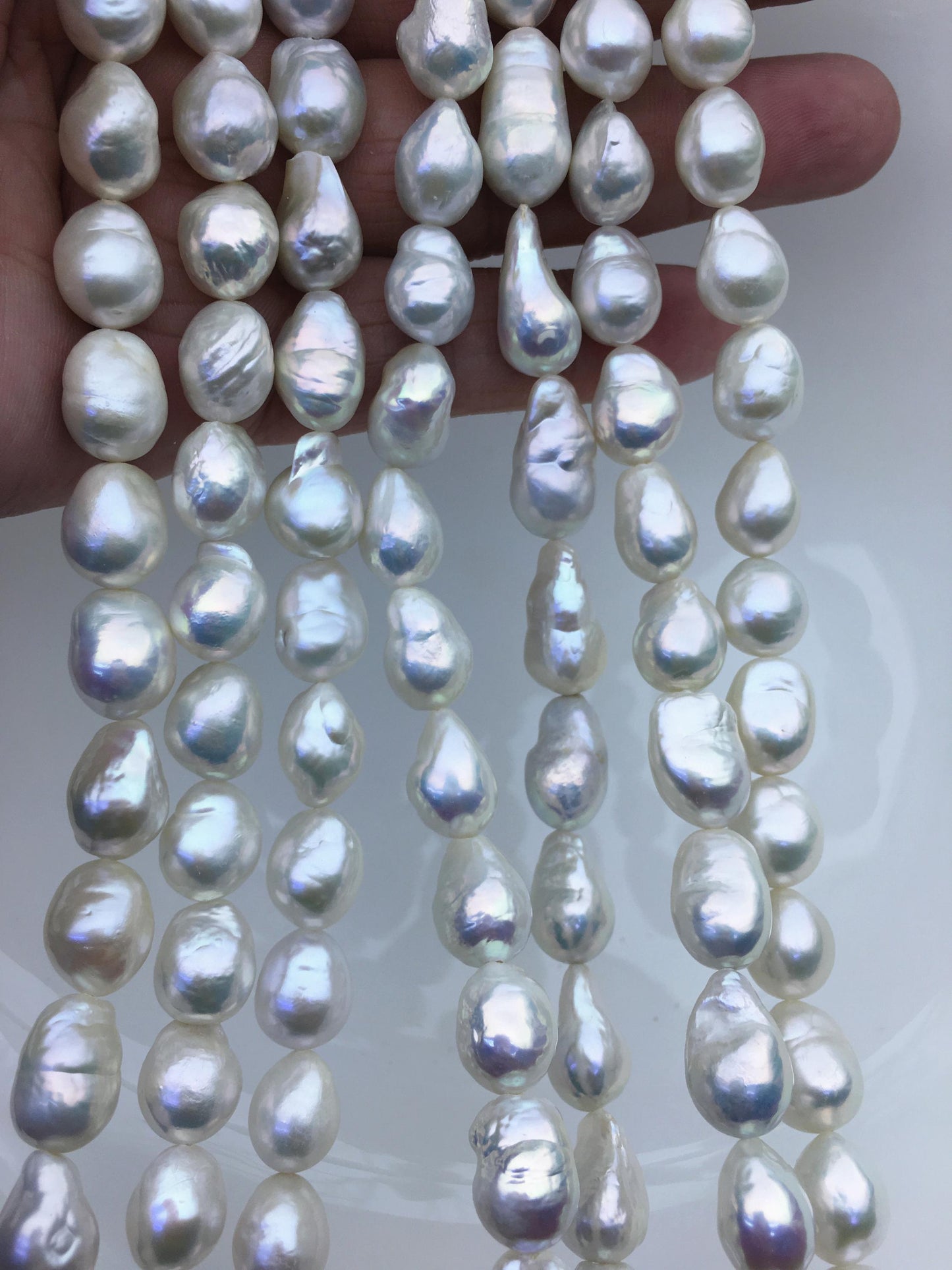AA+ 9-11mm white baroque drop Edison Freshwater Pearl,ED12-2A-5-51