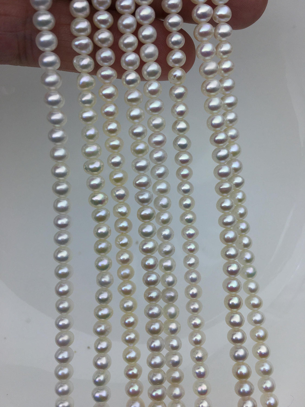 High Luster!AAA 4.5-5mm tiny white button round pearls,full strand,Rondelle pearl Beads,white freshwater pearl,loose strands,SM4-3A-44