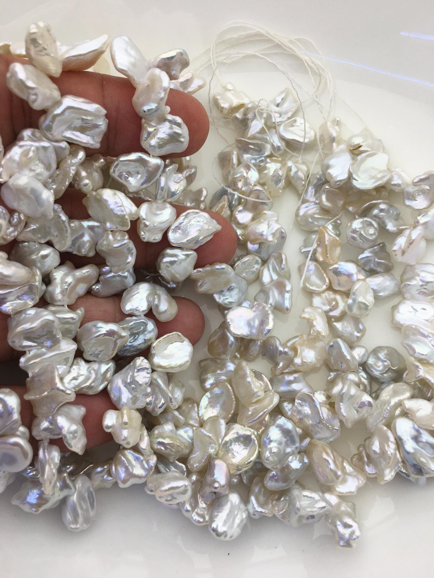 AAA 9-11mm White Keshi Freshwater Pearls,keshi pearl strands,ZS-129-7