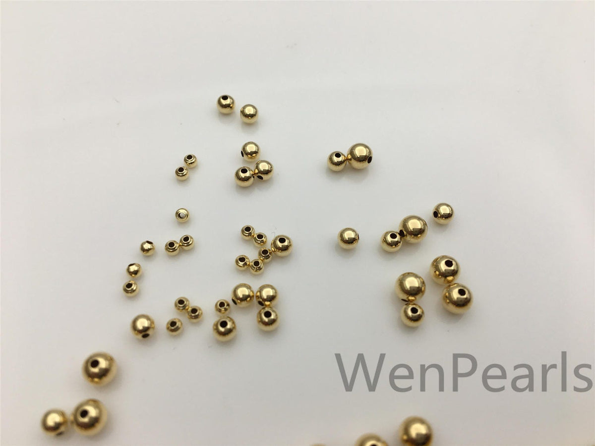 18k Real Yellow Gold Handmade Bali Style Smooth Round Beads, 2mm,3mm,4mm 18k Gold Beads. 18k Spacer Beads,ASG-PJ-001