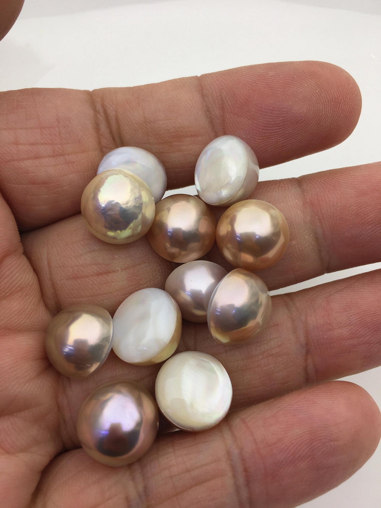 13pcs AAA 12-13mm Baroque Mabe Natural Mix Color Rainbow Freshwater Pearls,no hole,MB-T54