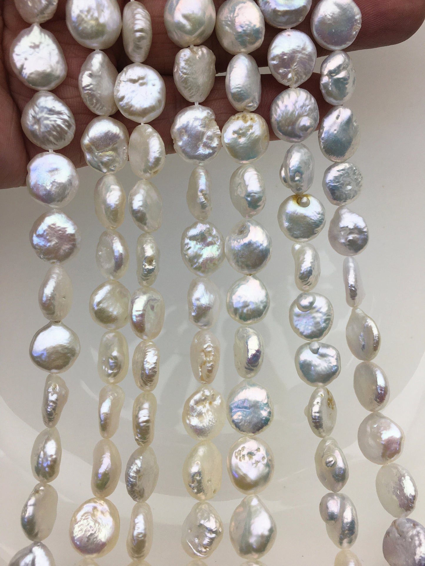 AA+ 11-12.5mm White Coin freshwater pearls,diy bead,flat round pearl bead,COIN12-2A-2-15