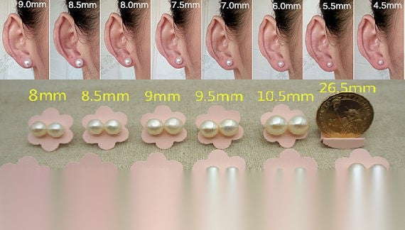 AAA 7-8mm Deep Green Button Round Pearl stud earrings,Sterling Silver,SE1-T7