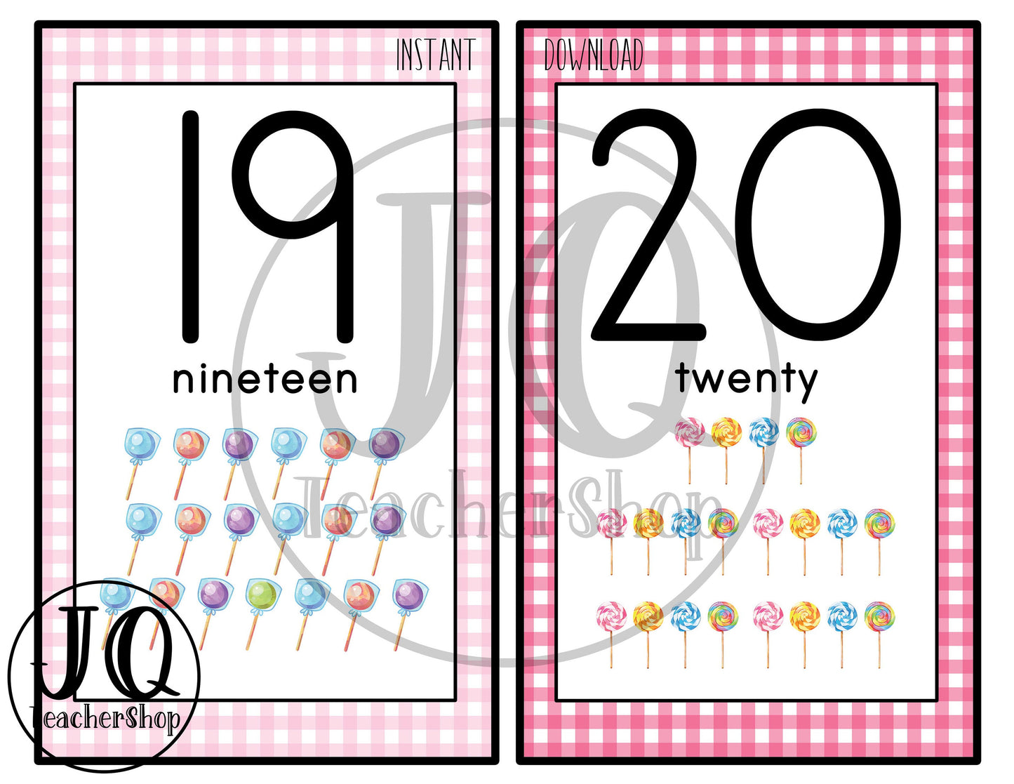 Candy Theme Number Posters, Classroom Decor (Printable)