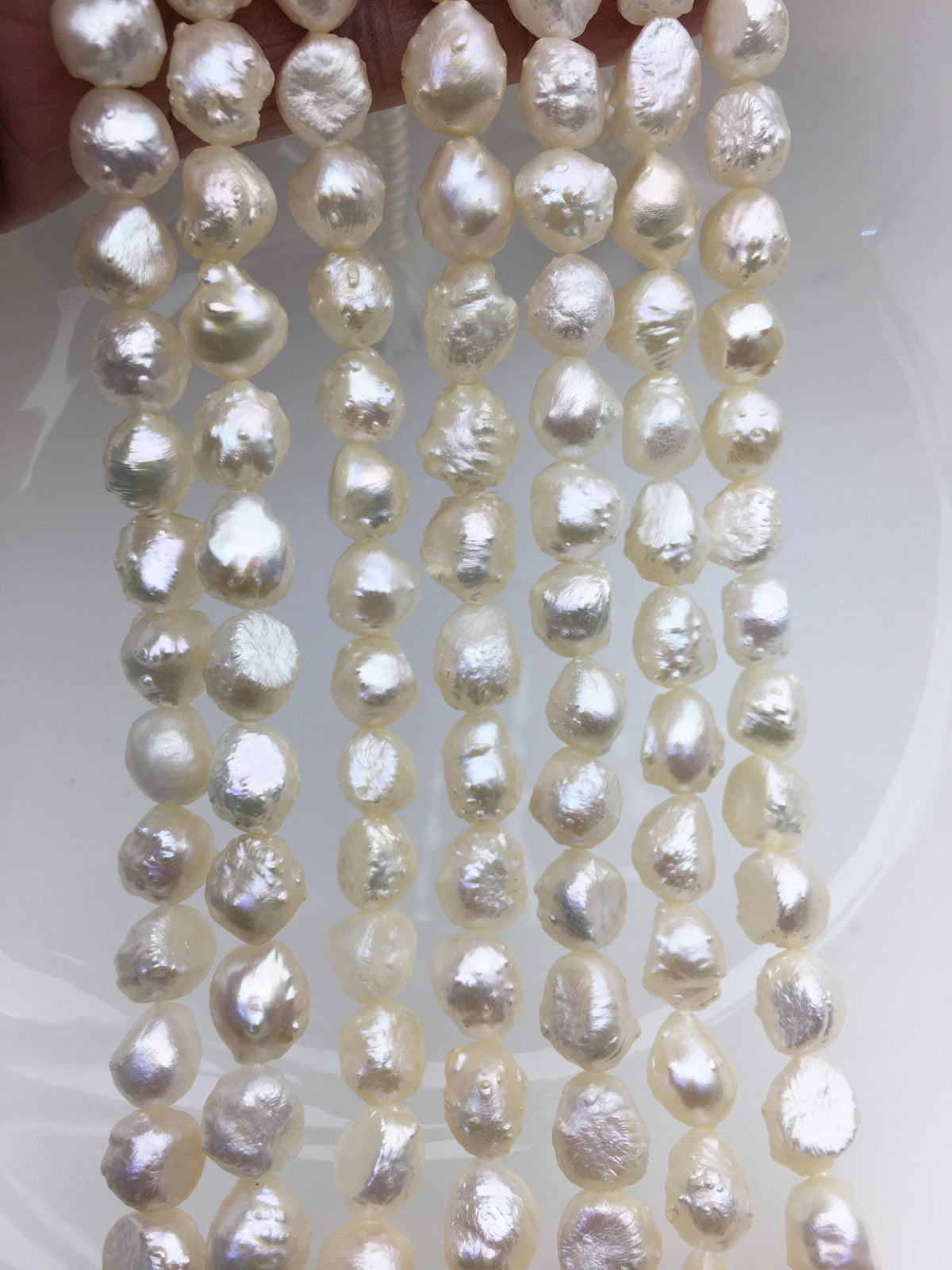 AAA 8-9mm natural white thorn freshwater pearl,LM8-T3