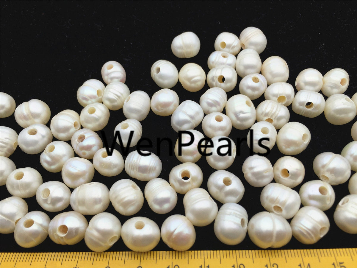30pcs AA 11-12mm white potato pearls,3mm large hole,direct my pearl farm,pearl bead SALE,large hole pearls,30pcs,CR11-A-1