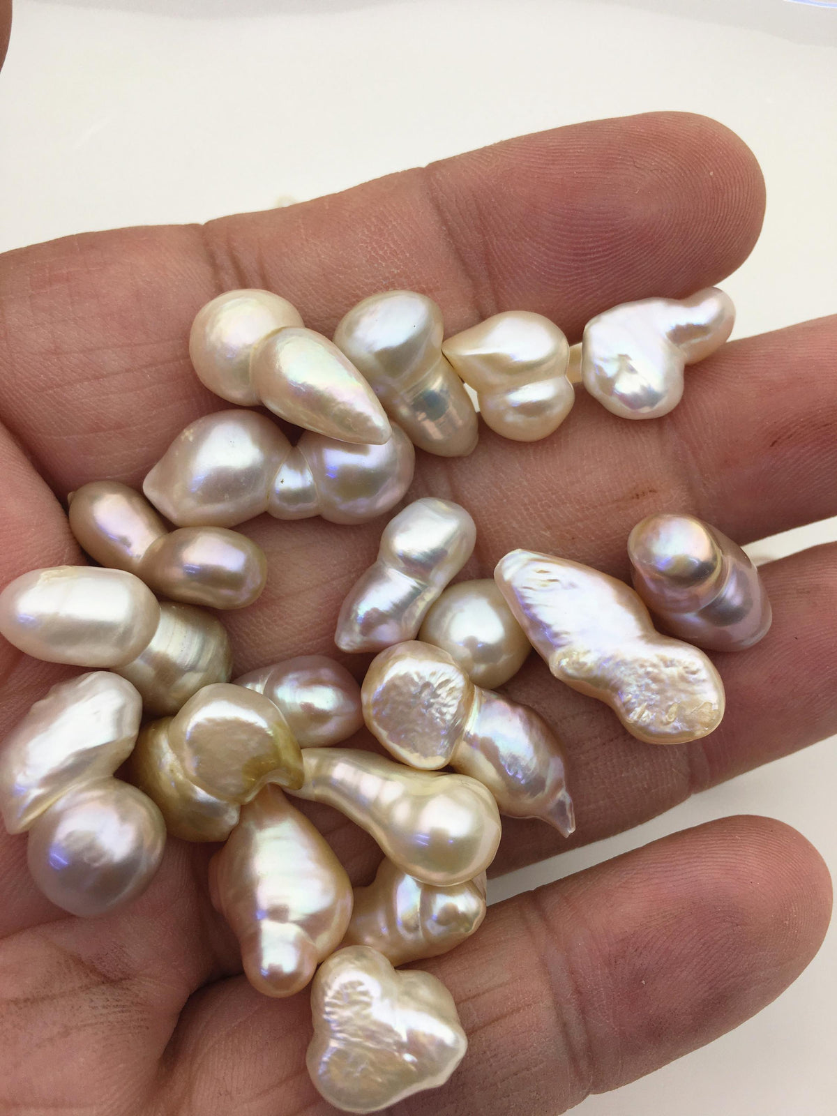 60pcs AAA/AA+ 7-12mm natural color baroque freshwater pearls, no hole,ZS-T52