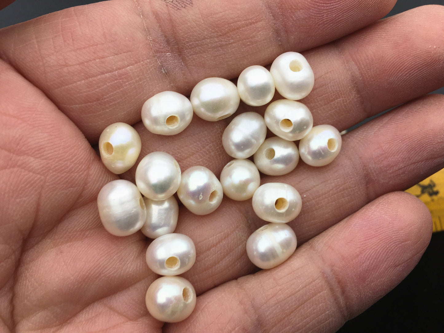 30pcs AA 7.4-8.2mm potato freshwater pearls,2.2mm large hole,potato pearl,pearl wholesale in bulk,CR8-2A-5