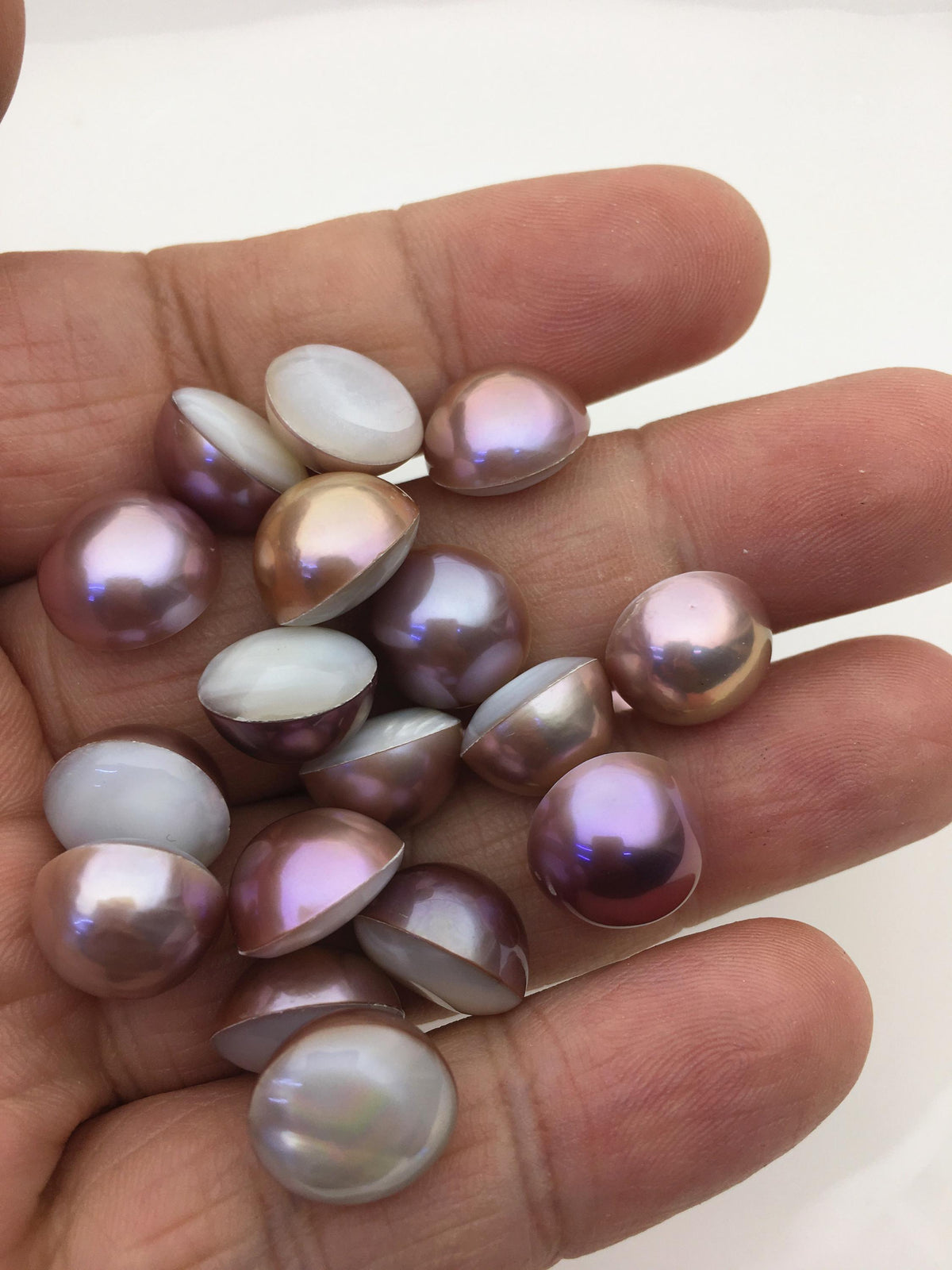 25pcs AAA 12-13mm Baroque Mabe Natural Purple Rainbow Freshwater Pearls,no hole,MB-T55