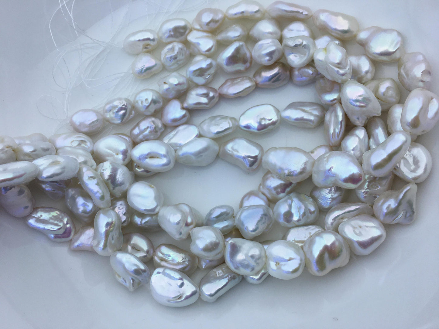 AA+ 11-14mm White thick long keshi Freshwater Pearl,ZS-200-34