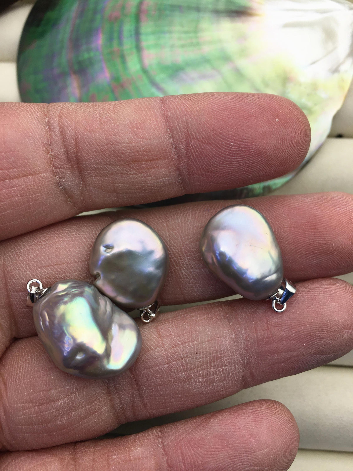 1pc AAA 15-17mm Gray Baroque Coin Baroque pearl pendant,NC1-T16-2