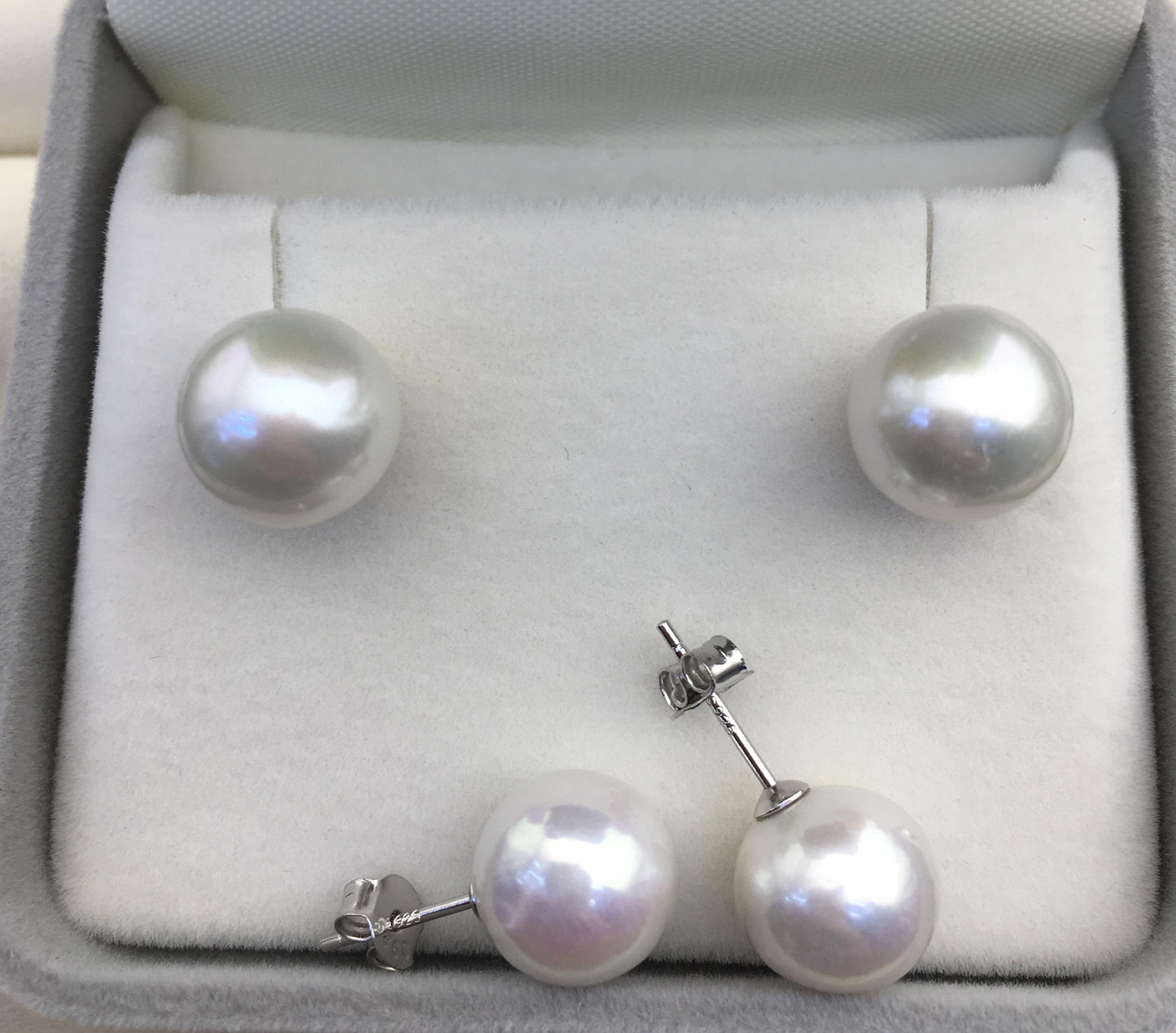 AAA- 10-11mm white round freshwater pearl stud earrings,SE3-T9-36