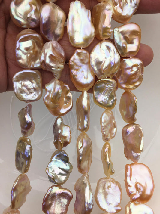 AAA 16-19mm natural orange keshi Freshwater Pearl,DIY Loose Freshwater Pearl,wholesale price,china wholesale pearl,ZS-200-121-7