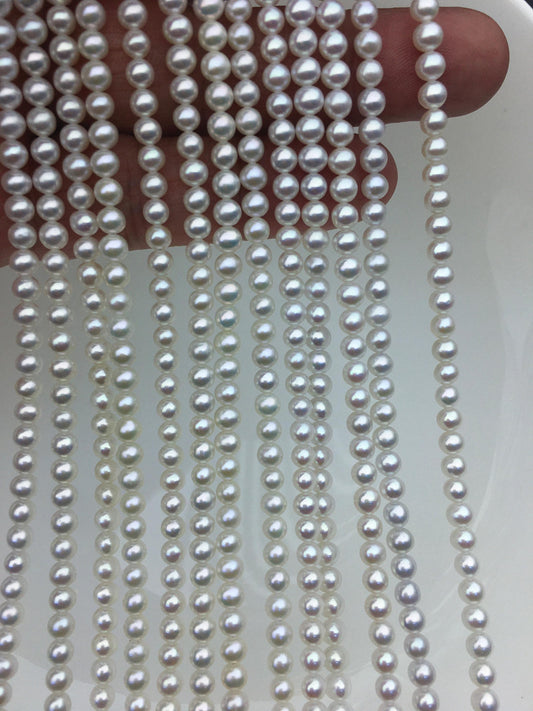 highLuster!AAA 4-4.5mm white near round freshwater pearls,4mm seed pearl,white round pearl,pearl wholesale,RP4-3AY-Gj-3