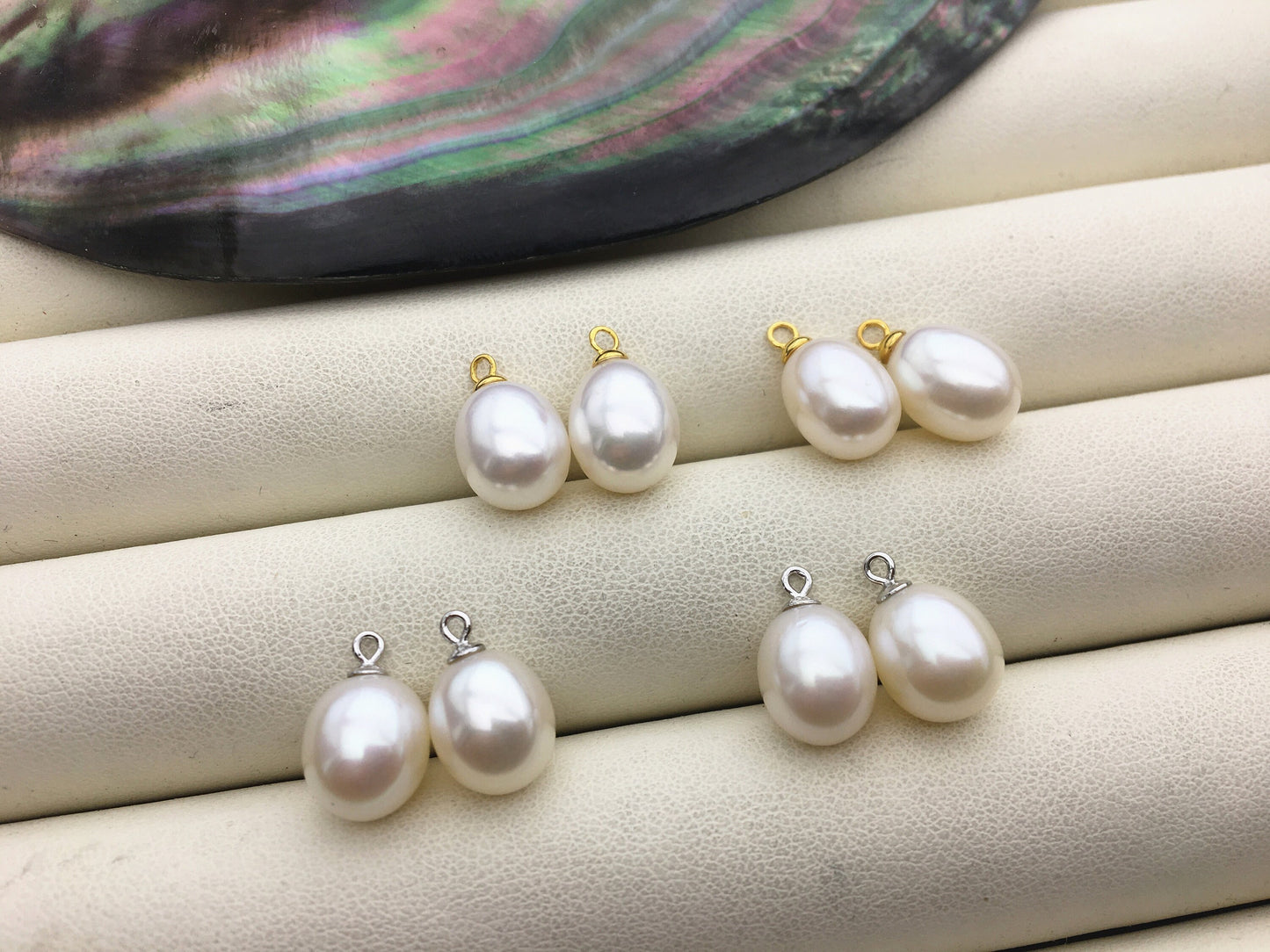 AAA 9mm White/Gray rice pearl dangle earrings,S925 Sterling Sliver pearl earrings,pearl for women,SE3-165