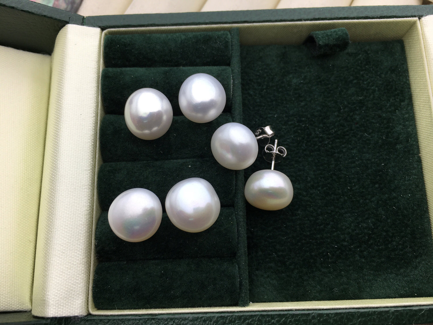 High Luster!AAA 11-11.5mm White Nugget baroque loose pearl pairs for stud earrings - Freshwater Pearls earrings - SE1-075