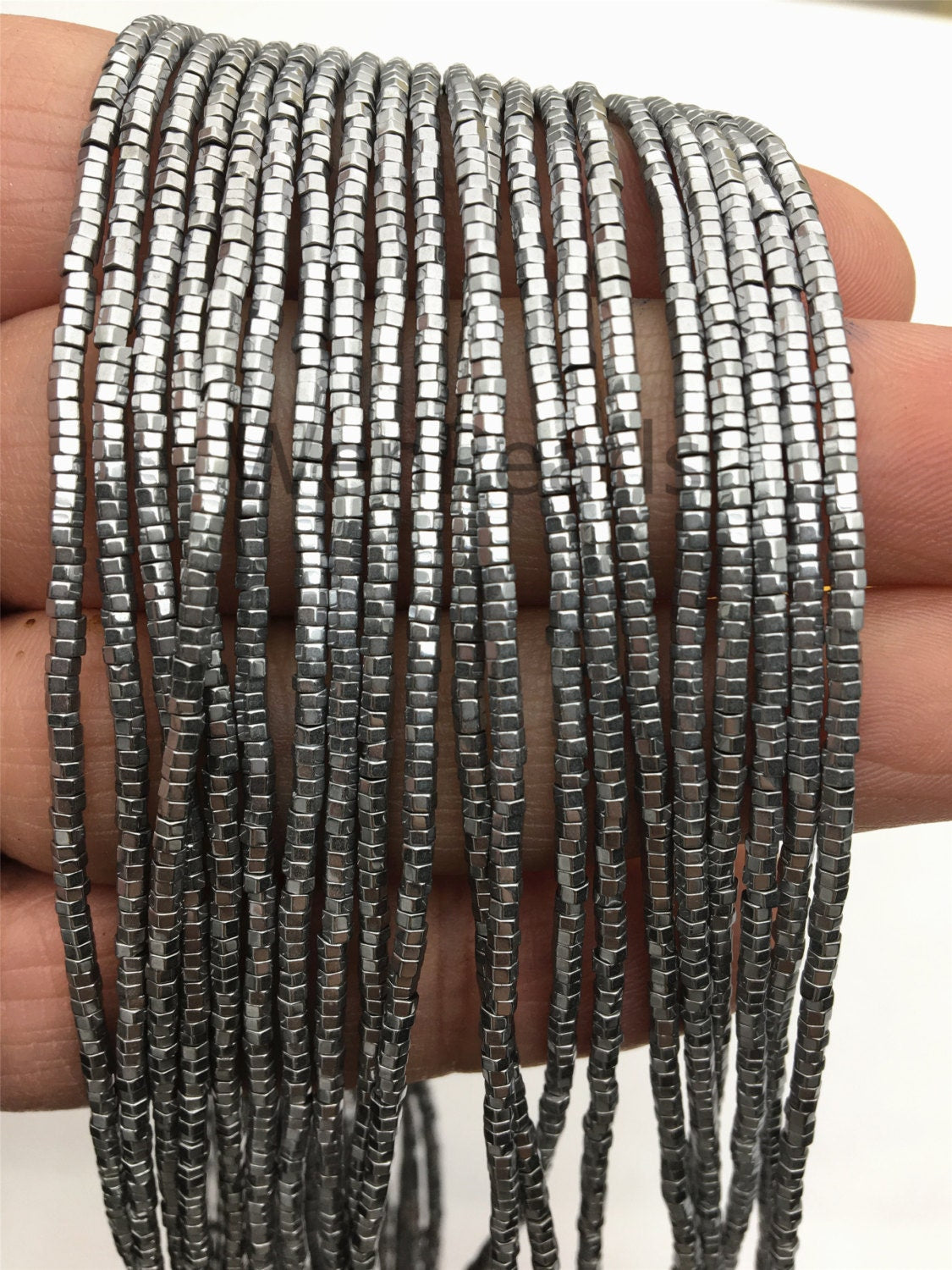 Hematite silver Gray,White Gold,1x2mm Rondelle Beads,AAA, 380 beads,15.5 inches,G50-B12-001